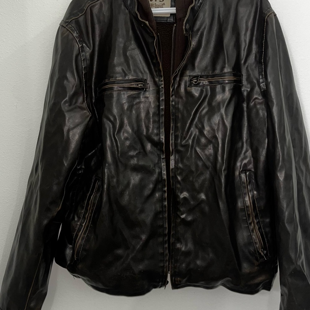 Levi's Dark Brown Jacket with Classic Moto Style